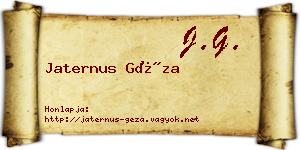 Jaternus Géza névjegykártya
